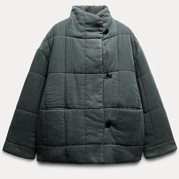 ZARA DOUBLE BREASTED QUILTED BOHO JACKET ZW COLLECTION - Picture 2 of 12